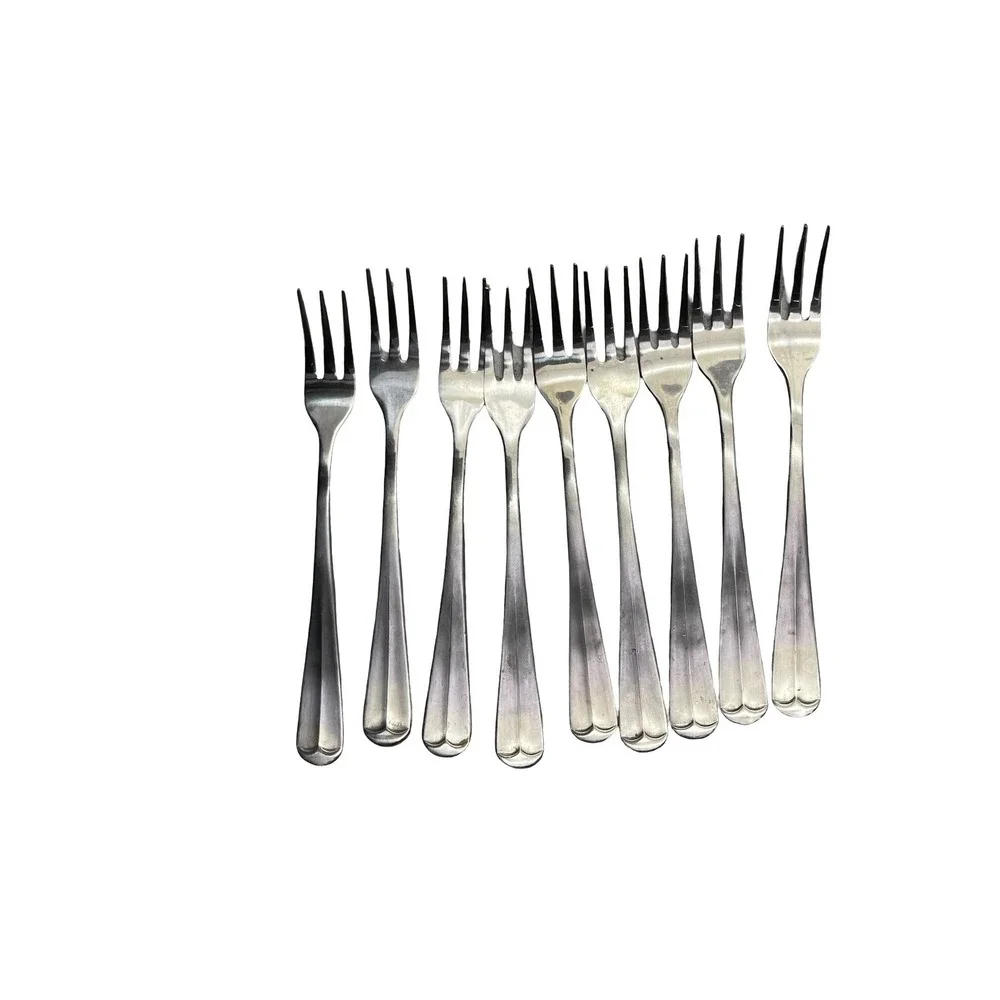 9 Barclay Geneve Stainless Korea Cocktail Appetizer Forks Silverware Set